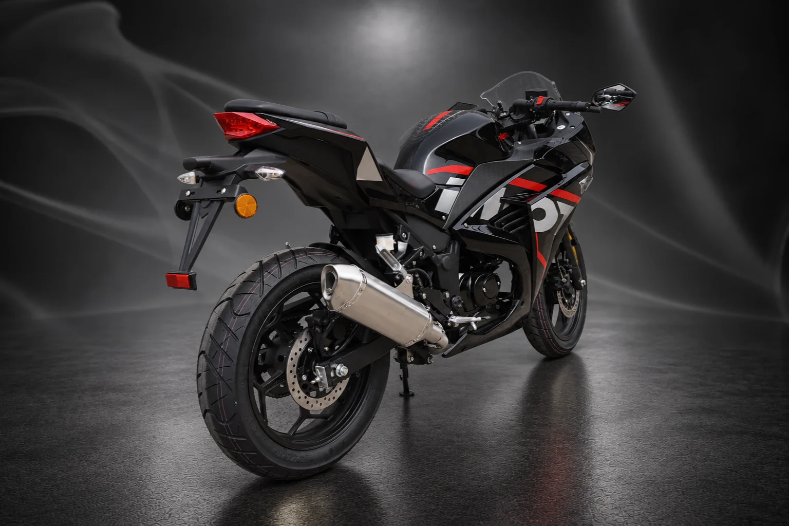 Yamasaki YM50-10 Black Red Rear Right